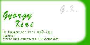 gyorgy kiri business card